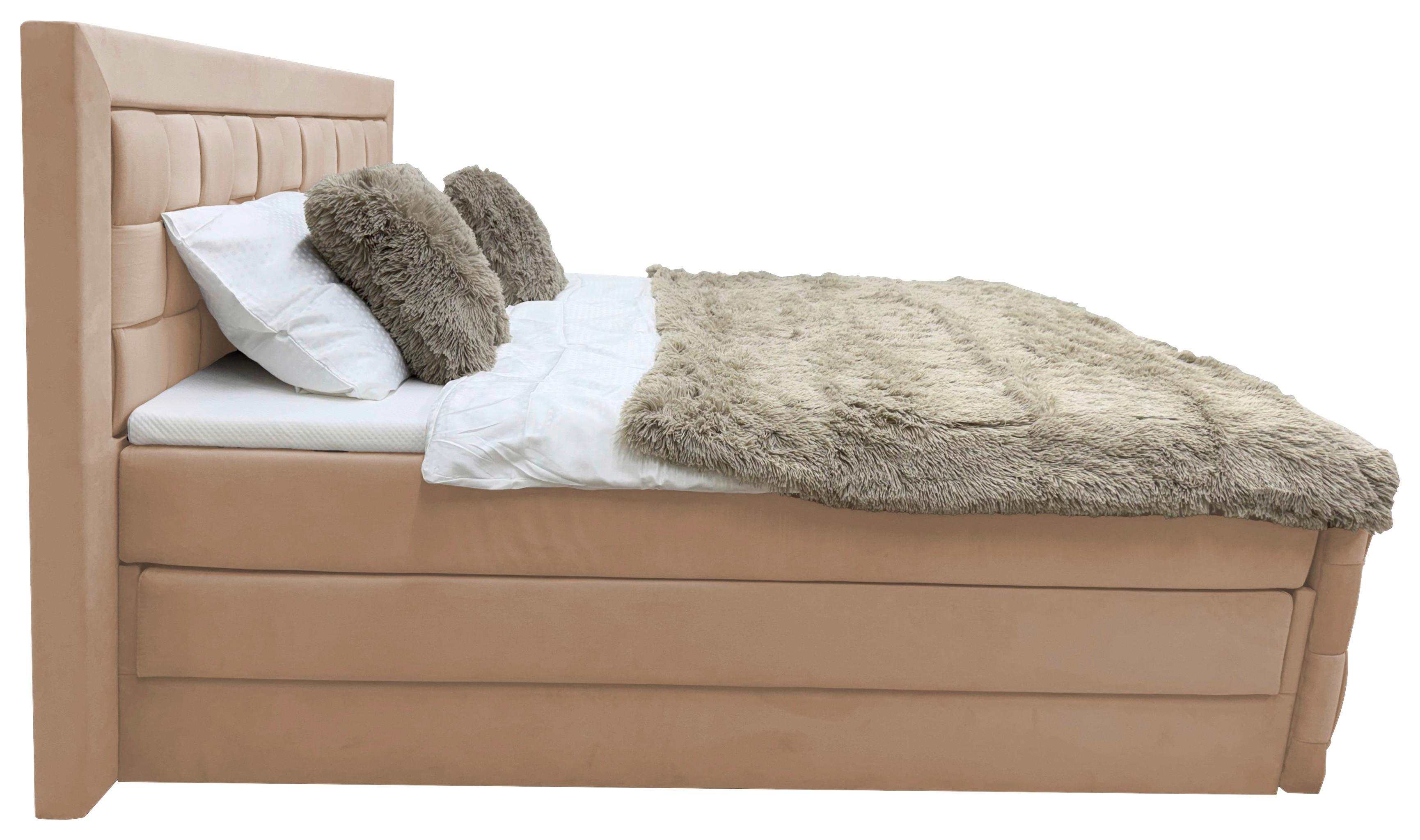 Boxspringbett Grenada Beige Lf: 180x200 Cm - Beige, MODERN, Textil (180/200cm) - Livetastic