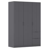 DREHTÜRENSCHRANK Ella Grau B: 136cm - Grau, MODERN, Holzwerkstoff (136/197/54cm) - Rauch Möbel