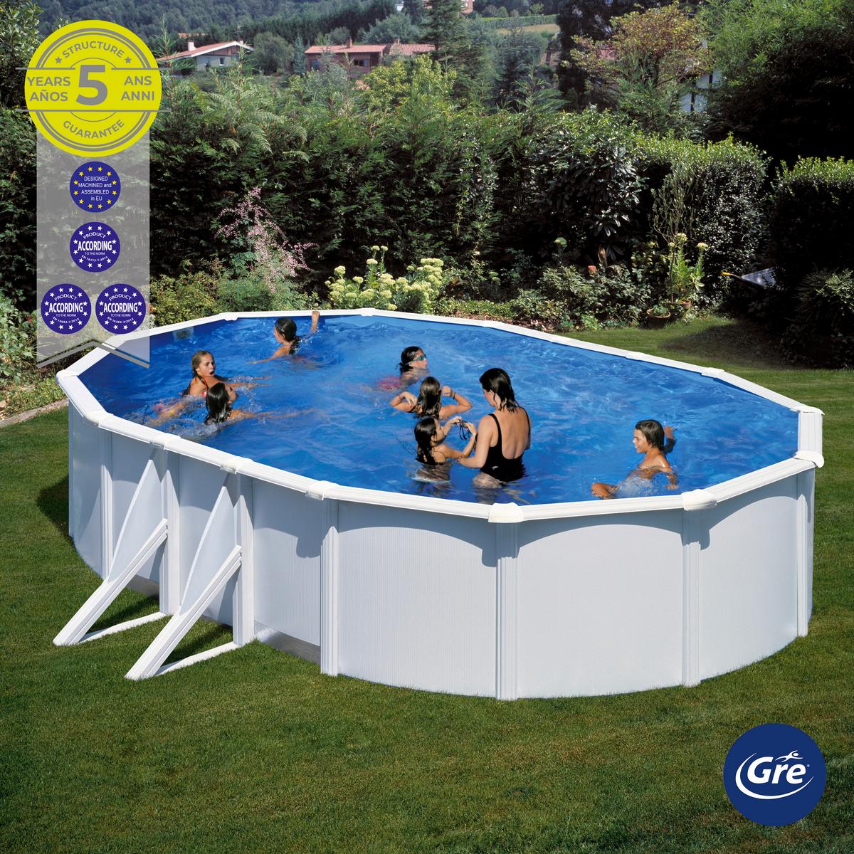 Pool-set Bora Bora - Weiß, KONVENTIONELL, Metall (500/300/120cm) - Gre