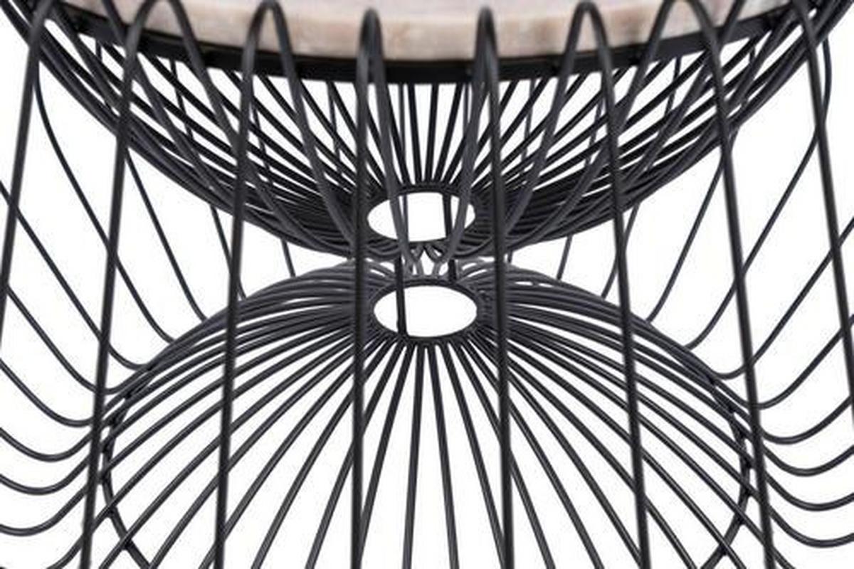 Odkládací stolek mramor - černá/hnědá, Basics, kov/kámen (60/60/35cm)