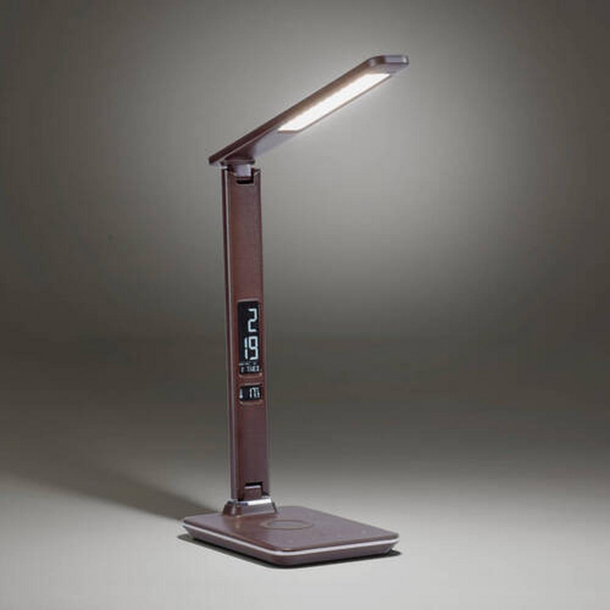 Led-tischlampe Adriano Dimmbar Braun Handyladefunktion - Braun, Basics, Kunststoff/Metall (31/14/60cm) - Paul Neuhaus