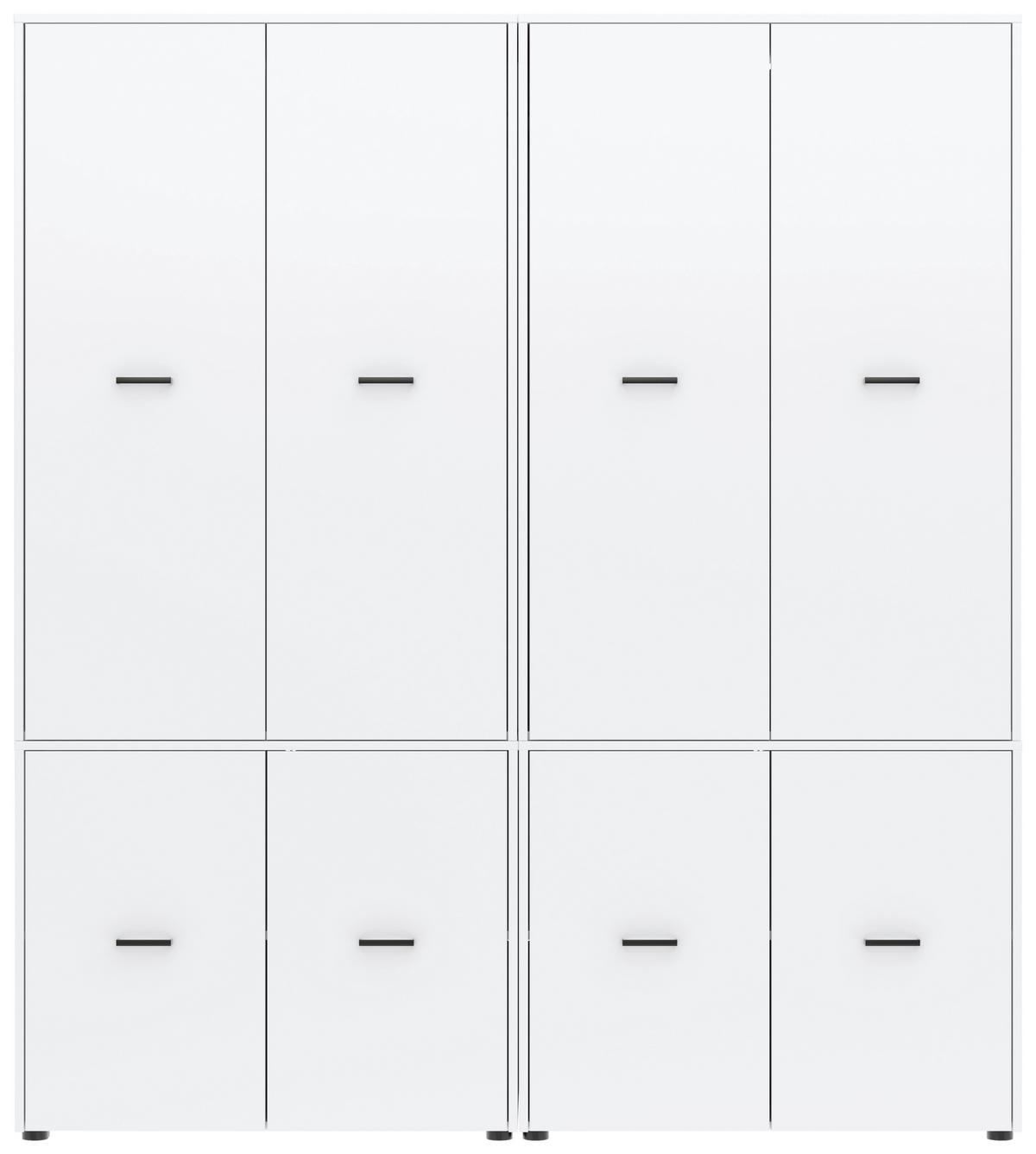 Kleiderschrank Kivo Weiß, B: 180 cm - Weiß, Basics, Holzwerkstoff (180/199,6/52,1cm)