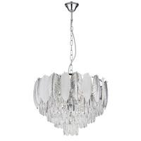 Kronleuchter 15886 - Klar/Chromfarben, KONVENTIONELL, Kunststoff/Metall (52/139cm) - Globo