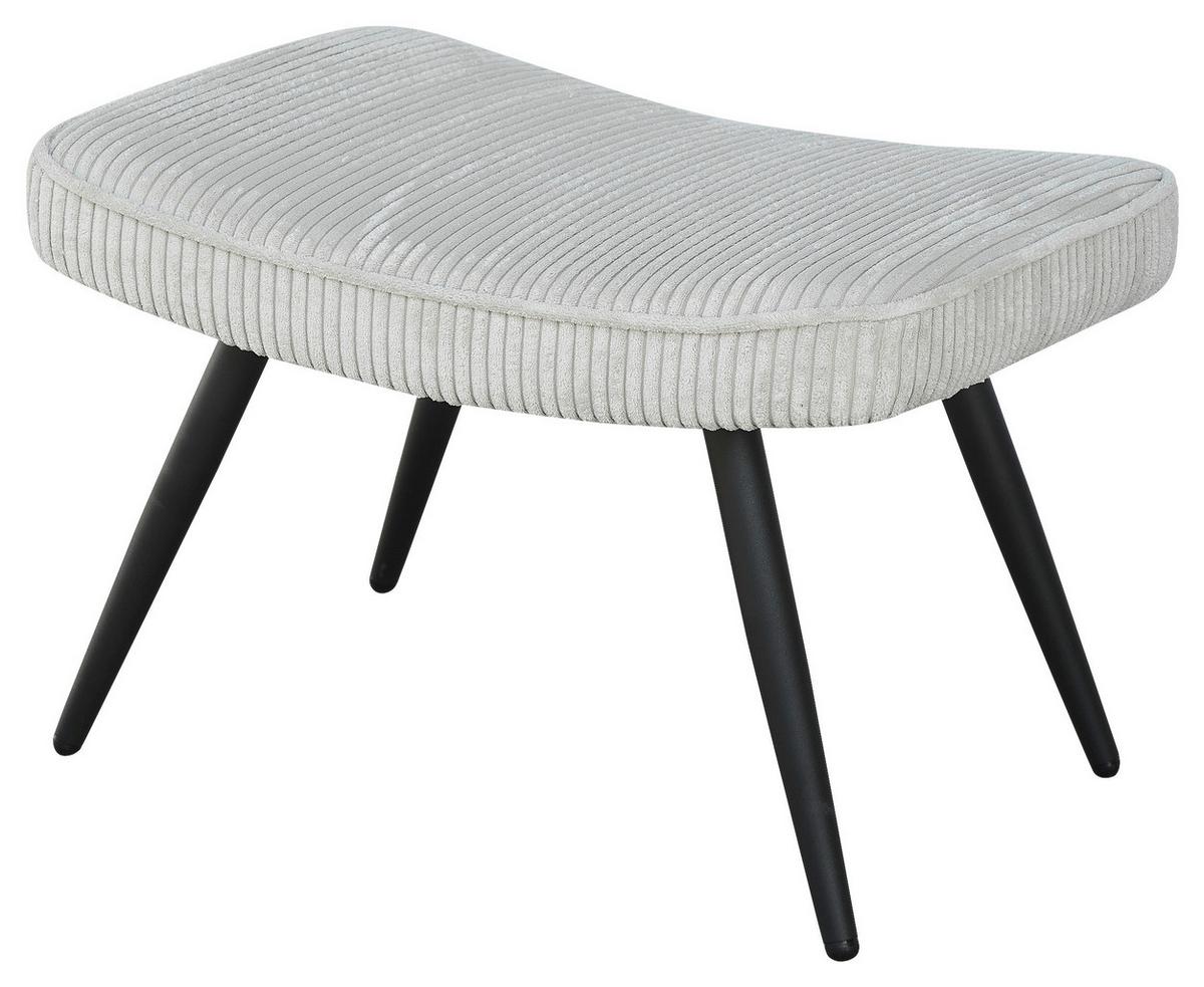 Hocker Uta Elfenbein B: 60 cm - Elfenbein/Schwarz, Basics, Textil (60/39/41cm) - MID.YOU
