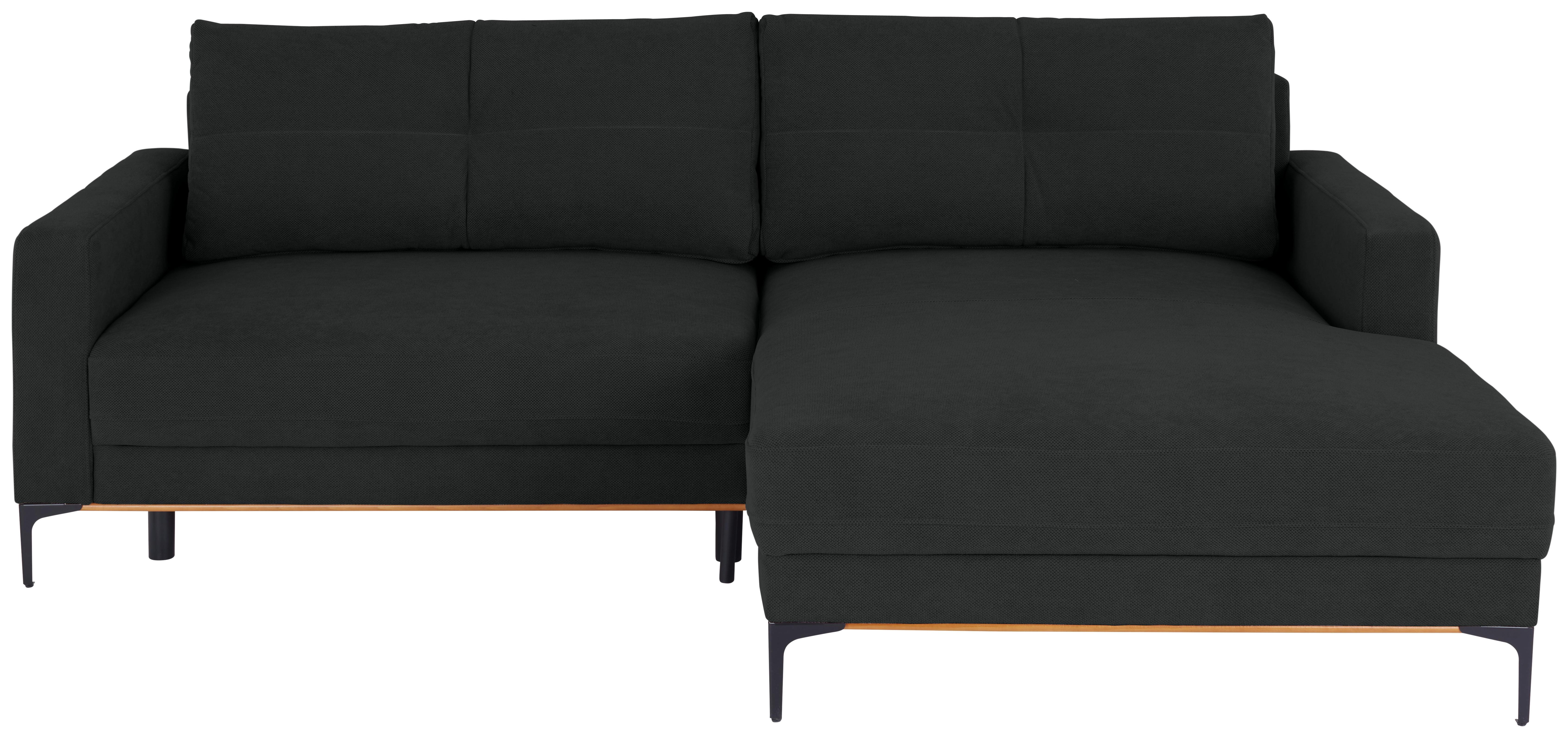 Ecksofa Bergamo - Anthrazit/Schwarz, MODERN, Textil (238/162cm) - Ondega