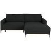 Ecksofa Bergamo - Anthrazit/Schwarz, MODERN, Textil (238/162cm) - Ondega