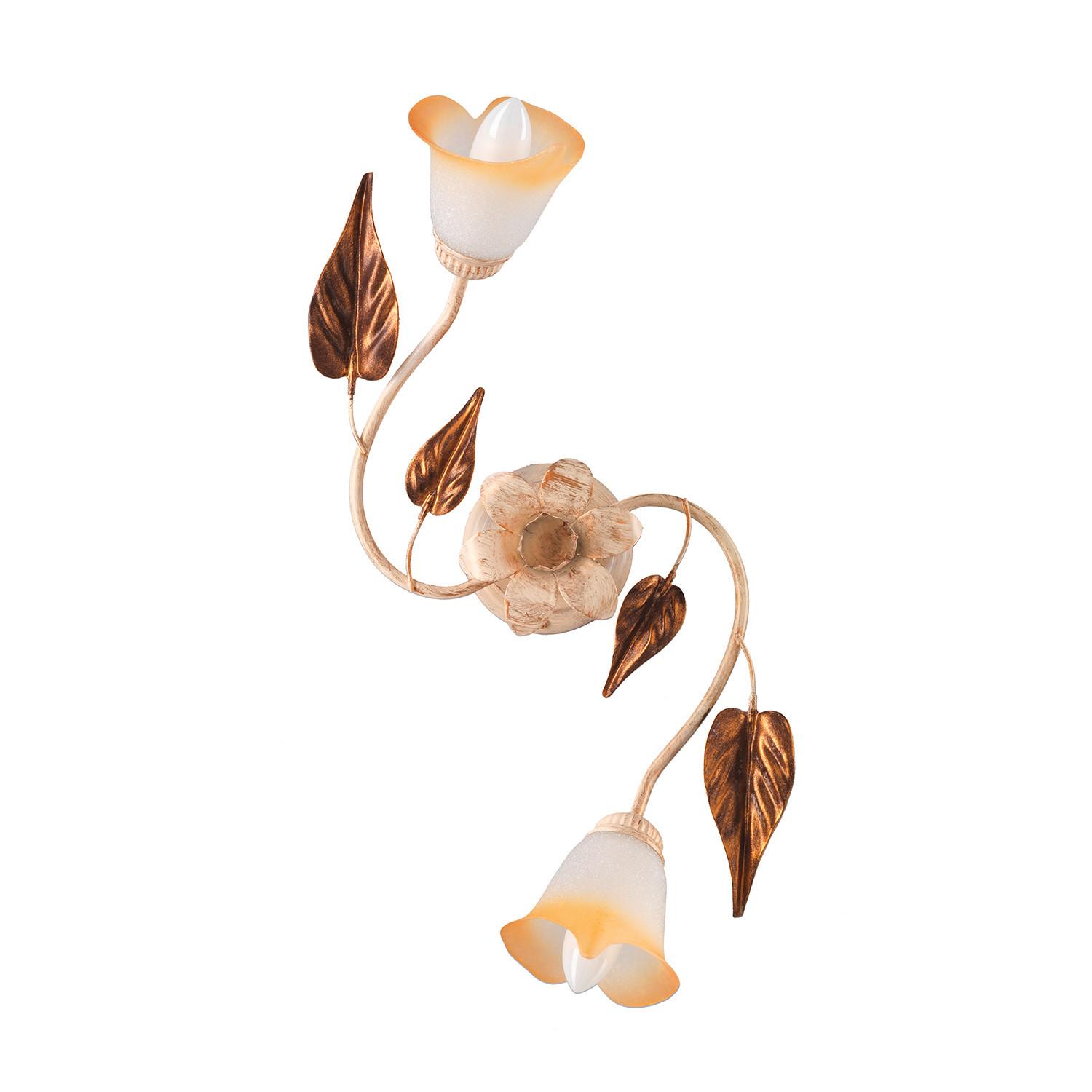 Deckenleuchte 4647/pl2 - Beige/Weiß, Natur, Glas/Metall (60/23/26cm)