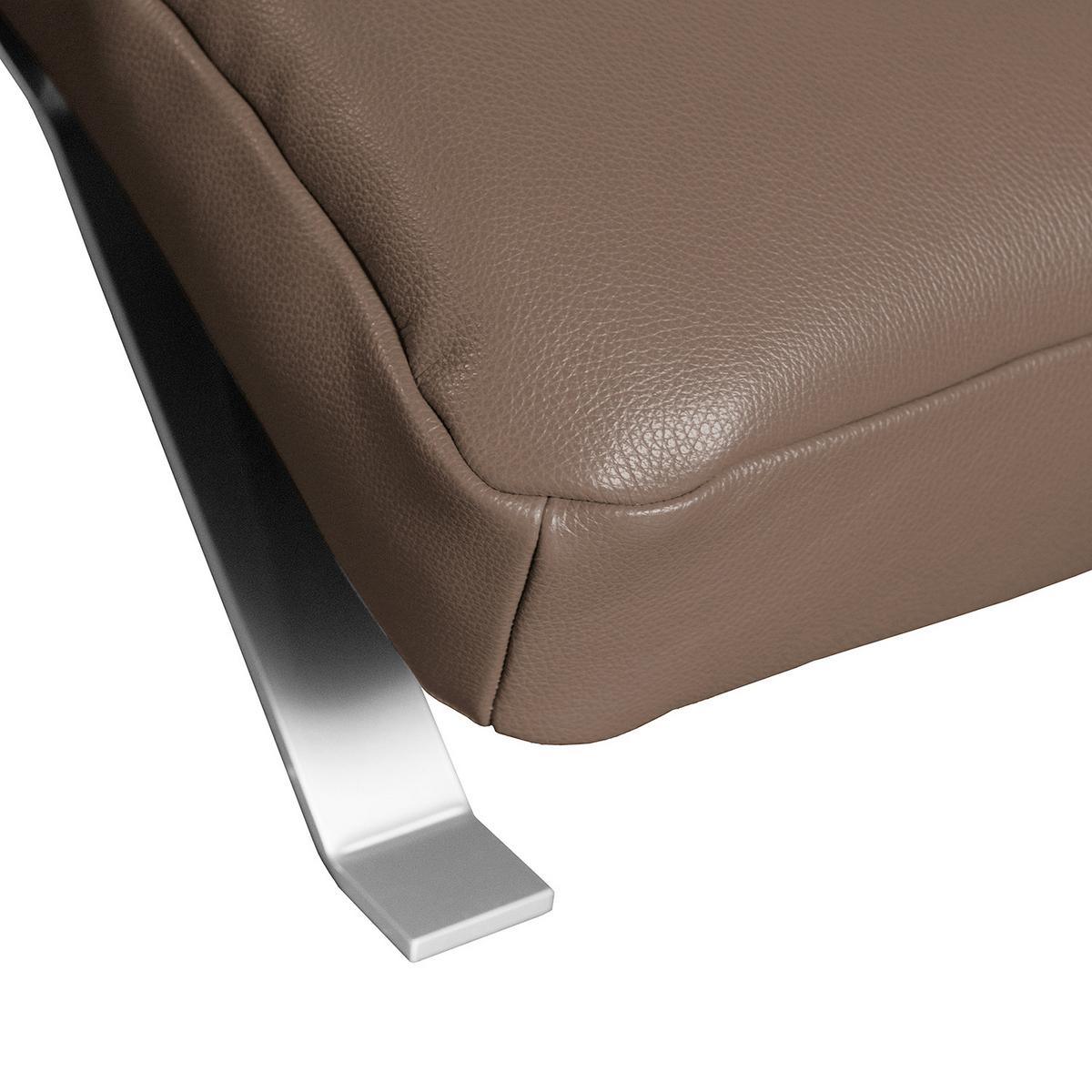 Relaxliege Swing Silver Dunkelbraun B: 65 cm - Dunkelbraun/Silberfarben, Design, Leder (65/65-95/171cm) - Livetastic