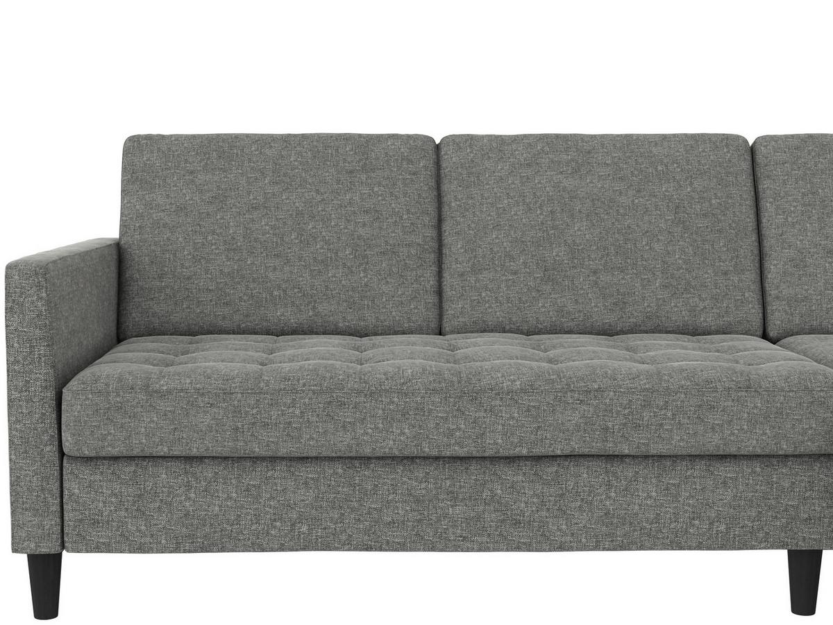Ecksofa Palermo Anthrazit, mit Stauraum - Anthrazit/Schwarz, Basics, Textil (213/154cm) - Livetastic