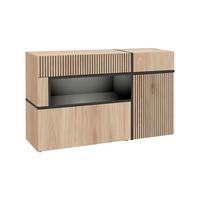 Široká komoda CROSS černá/ořechovec - ořechovec/černá, Moderní, kompozitní dřevo/plast (150/90/45cm) - Premium Living