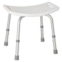 Duschhocker Rudi Metall/ Kunststoff Weiß H: 50,5 Cm - Alufarben/Weiß, MODERN, Kunststoff/Metall (50,5/39-50/30,5cm)