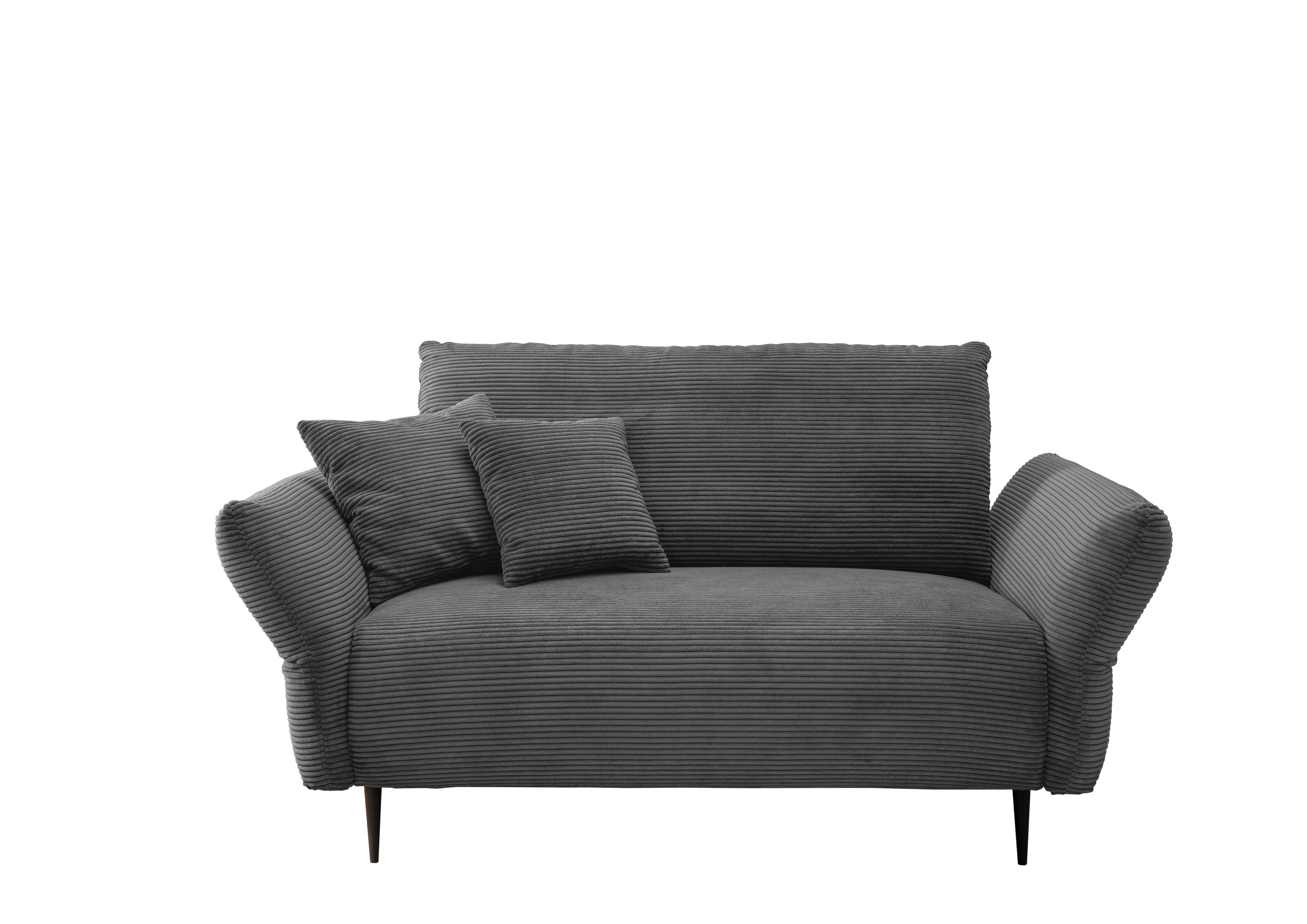 2-Sitzer-Sofa Vanilla Grau - Schwarz/Grau, Design, Textil (163/97/102cm) - Livetastic
