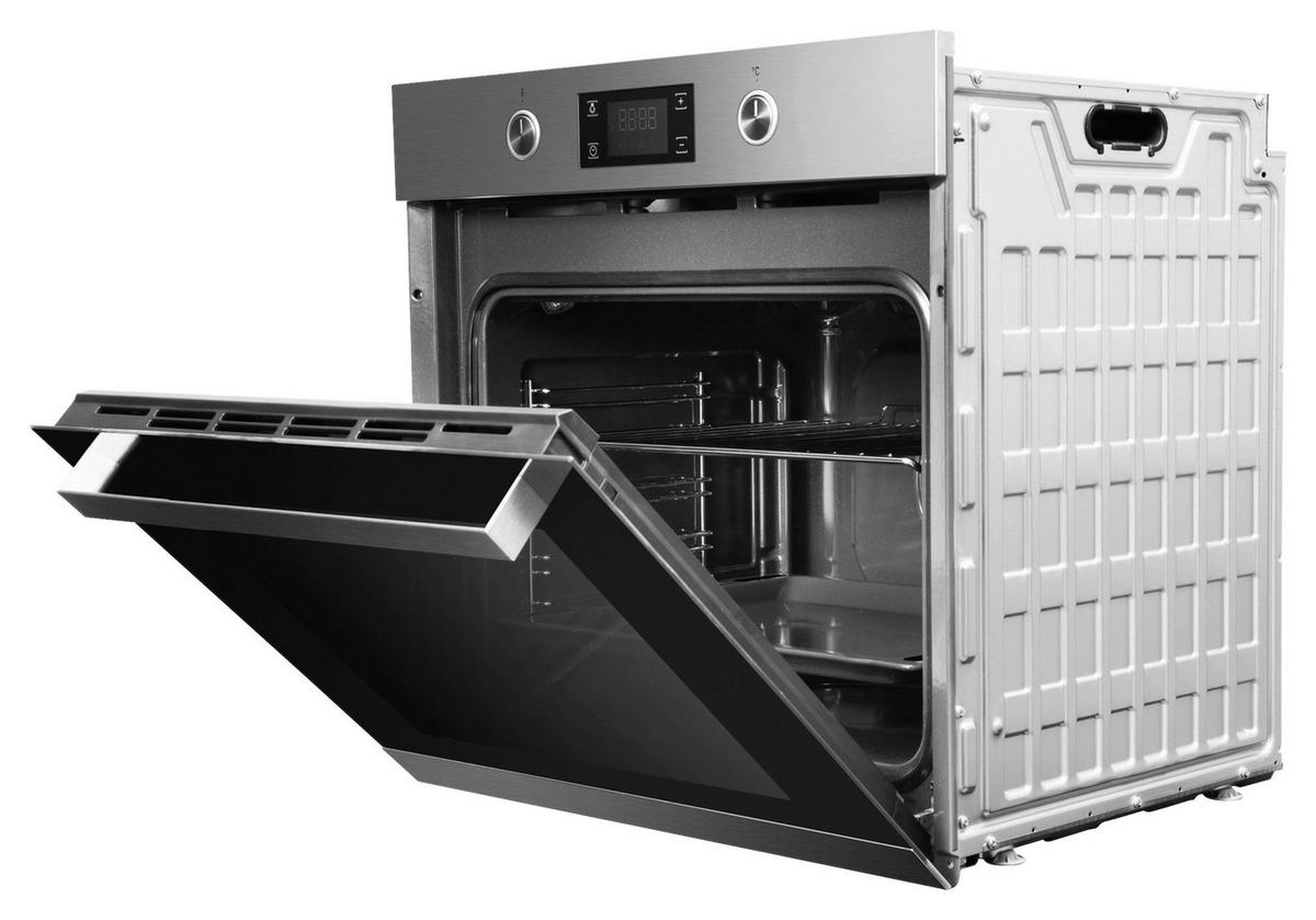 Einbau-backofen Bak3 B: 59,5 Cm Schwarz/edelstahl - Edelstahlfarben/Schwarz, Basics, Glas/Metall (59,5/59,5/57cm) - Bauknecht