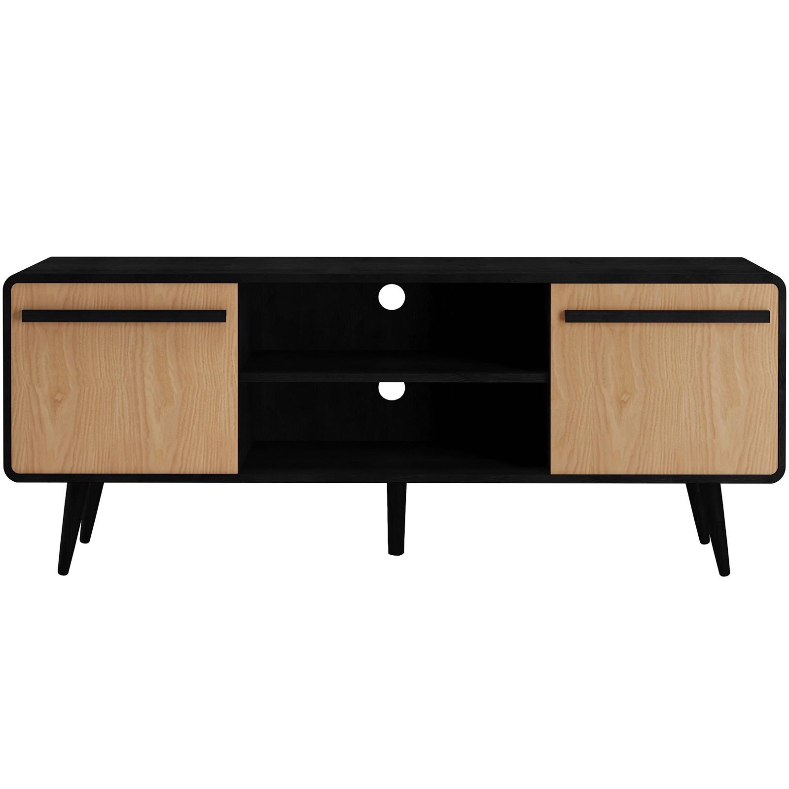 Lowboard Chantal Naturfarben B: 140 cm - Schwarz/Naturfarben, Design, Holzwerkstoff (140/53/39cm) - MID.YOU