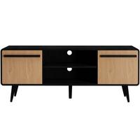 Lowboard Chantal Naturfarben B: 140 cm - Schwarz/Naturfarben, Design, Holzwerkstoff (140/53/39cm) - MID.YOU