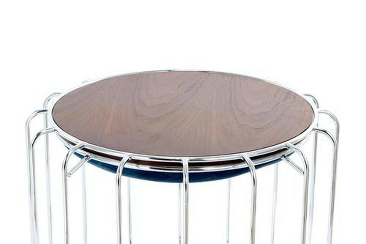 Beistelltisch/pouf 2 In 1 Comfortable Silber/petrol - Silberfarben/Petrol, Basics, Glas/Holzwerkstoff (50/50/45cm) - Kayoom