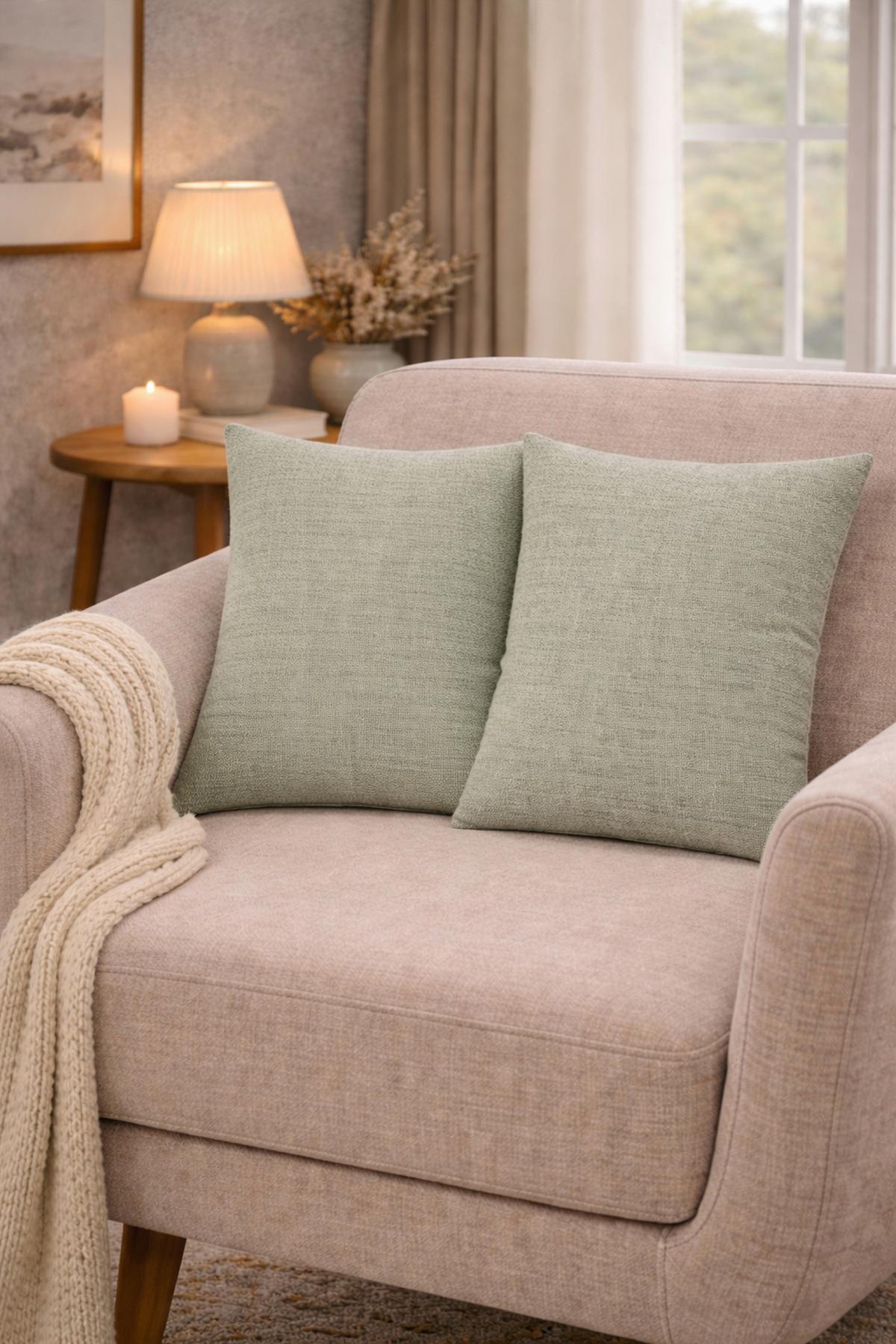 Kissenhüllen-set Lucio - Salbeigrün, Basics, Textil (40/40cm)