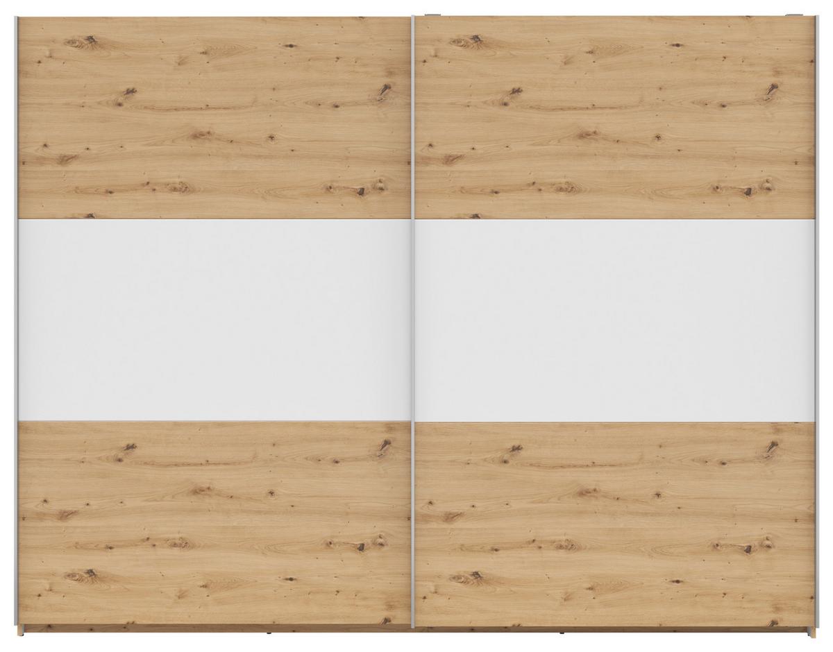 Schwebetürenschrank B: 270 cm Artisan Eiche / Weiß - Weiß/Eiche Artisan, KONVENTIONELL, Holzwerkstoff (270/210/59cm)