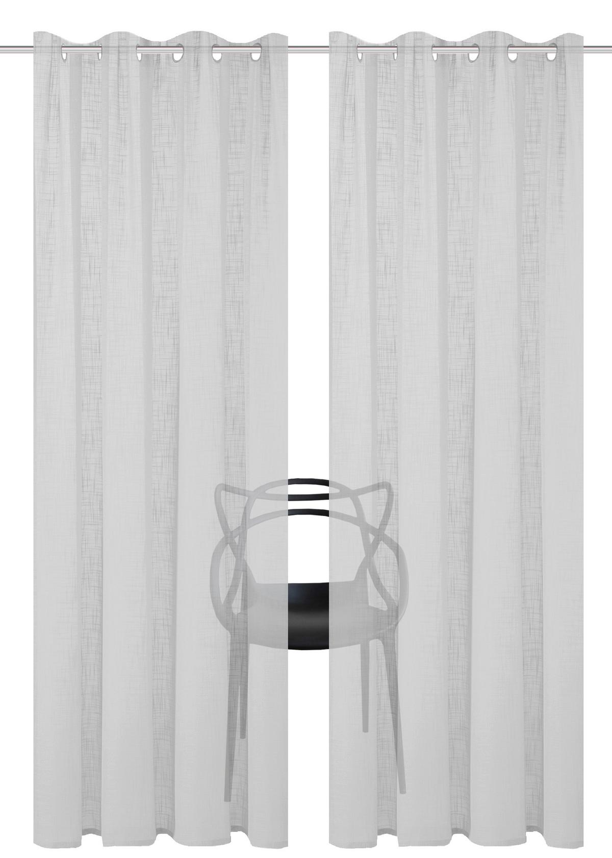 Ösenvorhang Softy 2er Set - Grau, Basics, Textil (140/225cm)