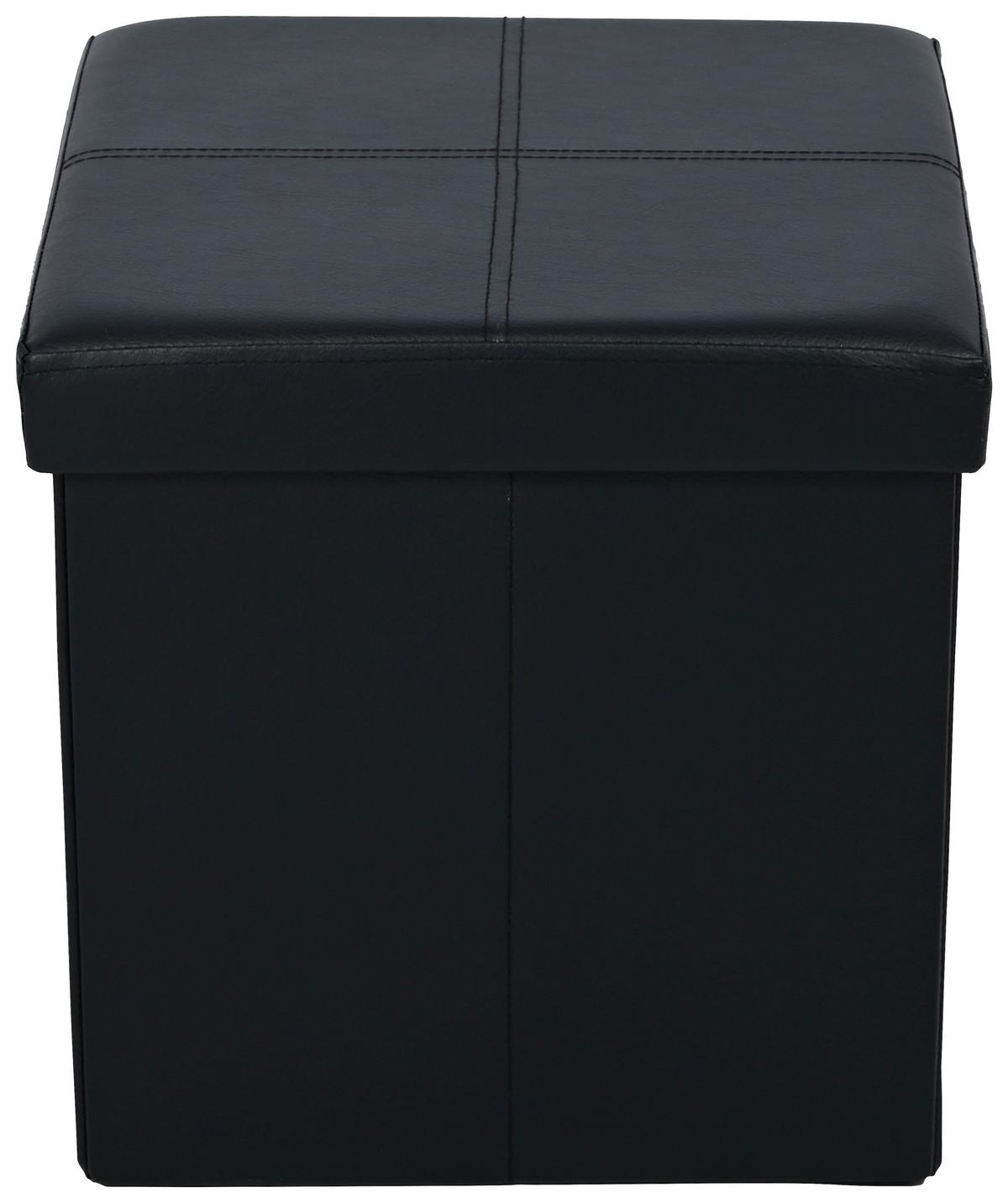 Sitzbox Oliver 1 - Schwarz, MODERN, Holzwerkstoff/Textil (38/38/38cm)