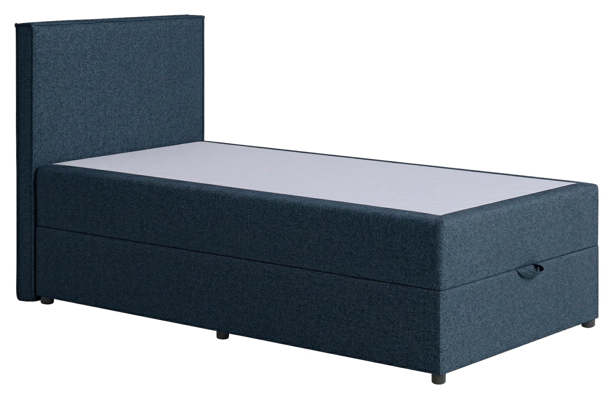 Boxspringbett Naxos 100x200 Soul 2 Dunkelblau - Schwarz/Dunkelblau, MODERN, Holzwerkstoff/Textil (100/200cm)