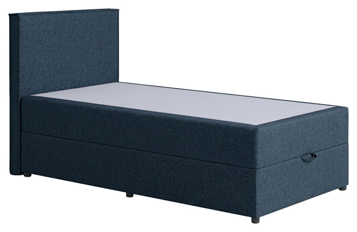 Boxspringbett Naxos 100x200 Soul 2 Dunkelblau - Schwarz/Dunkelblau, MODERN, Holzwerkstoff/Textil (100/200cm)