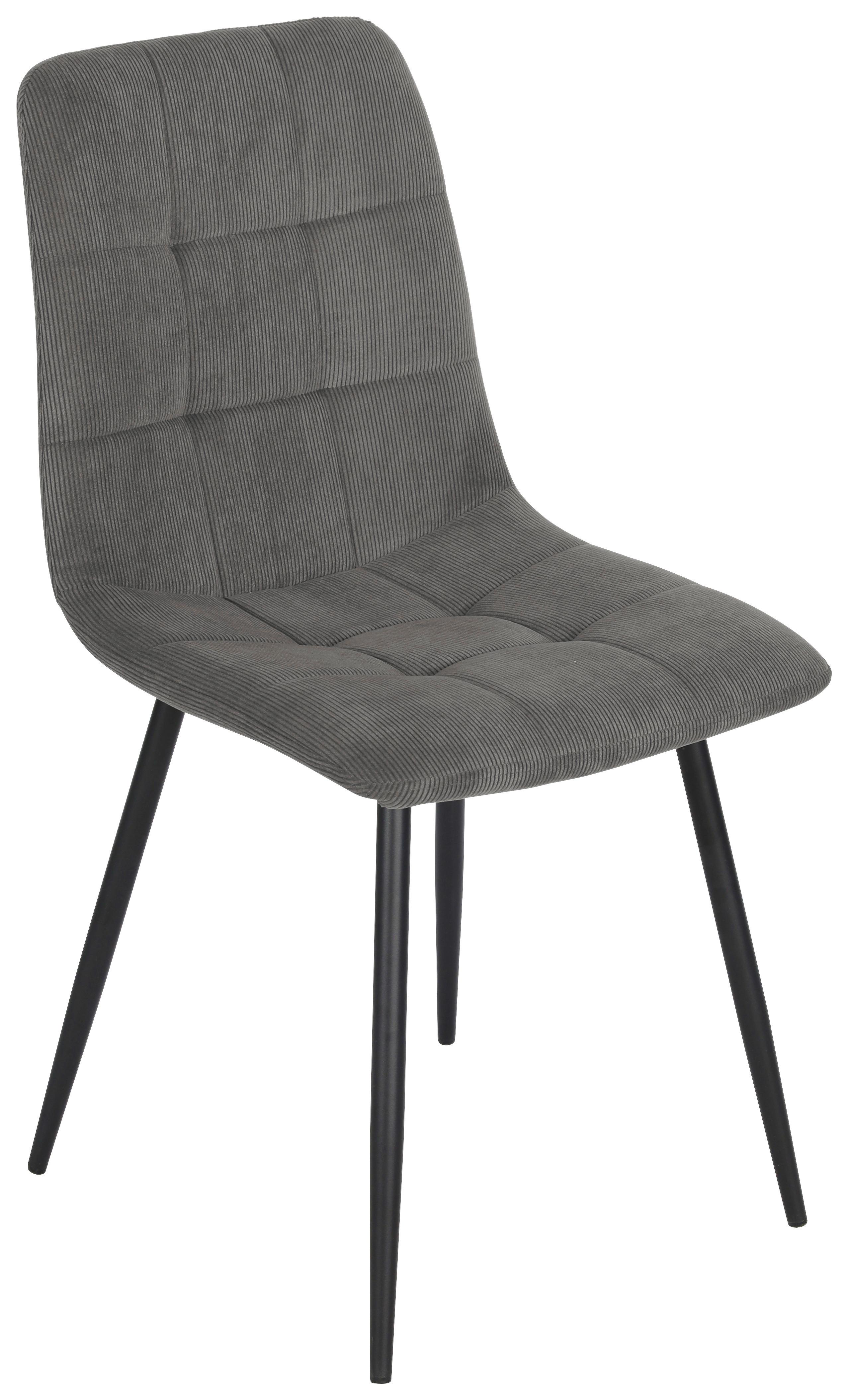 Židle Nino - šedá/černá, Moderní, kov/dřevo (45/87/57cm) - Modern Living