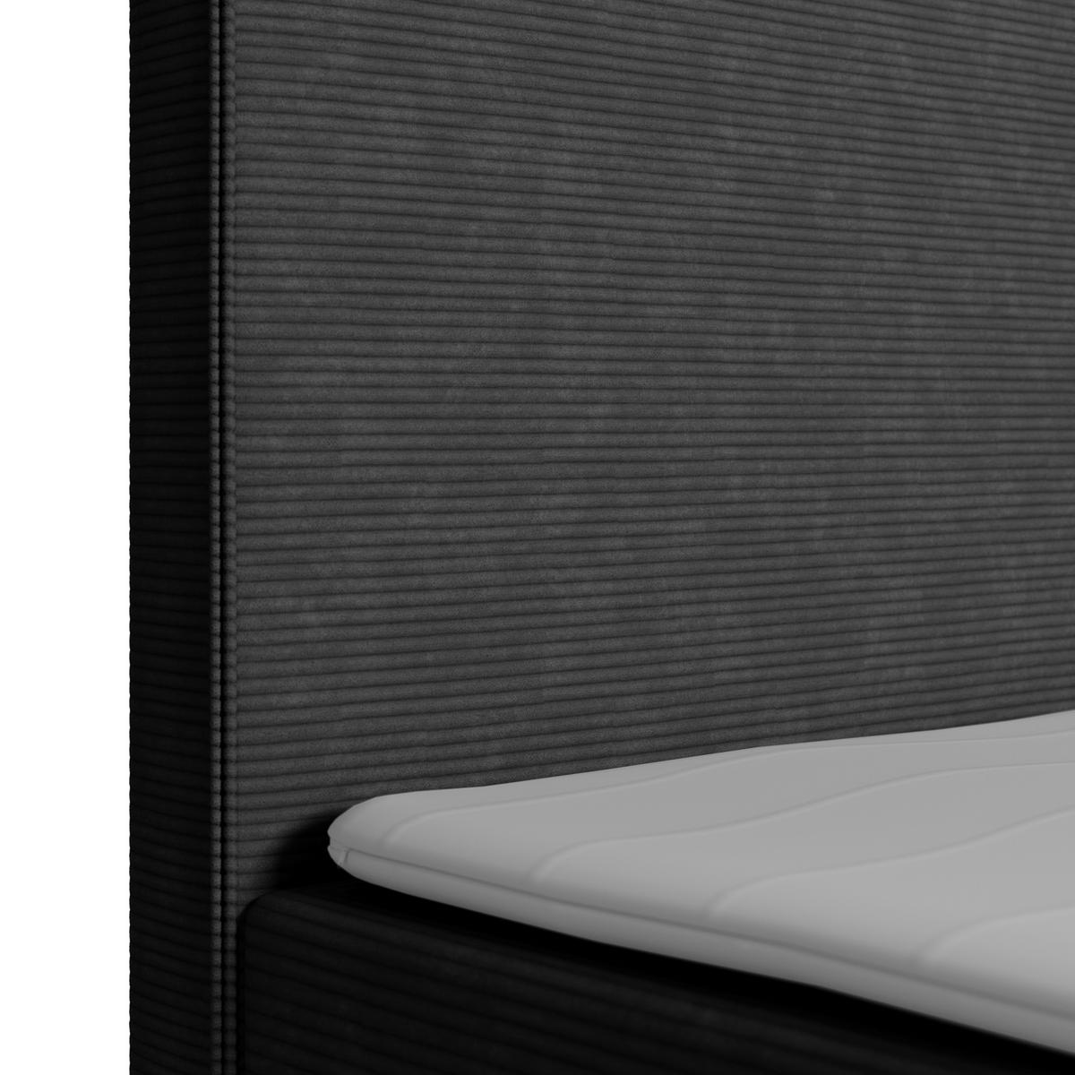 Boxspringbett Mit Bettkasten Algier 180x200 Cm Schwarz - Schwarz, MODERN, Karton/Holz (180/200cm) - MID.YOU