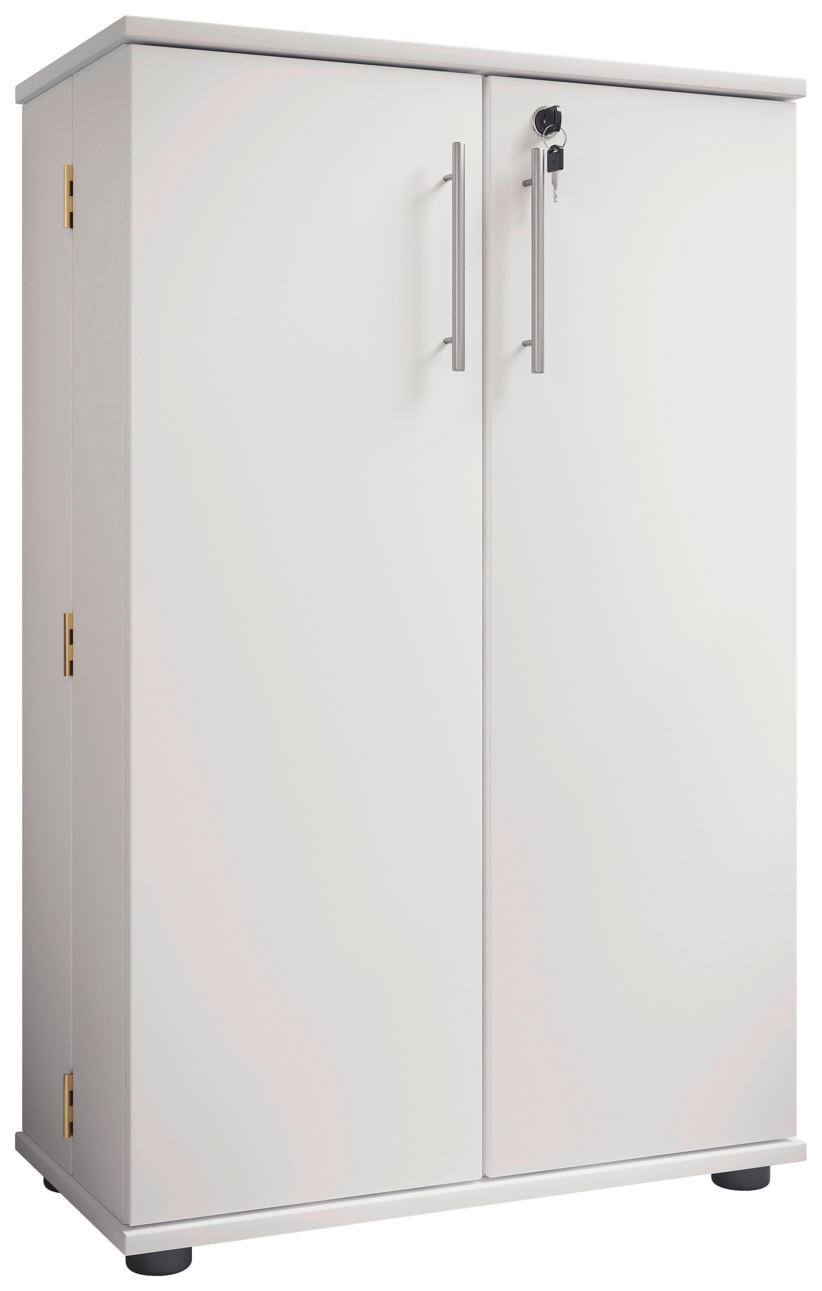 Cd-regal Engalo Weiß B: 60 Cm - Schwarz/Weiß, Design, Holzwerkstoff (60/93/31cm) - MID.YOU