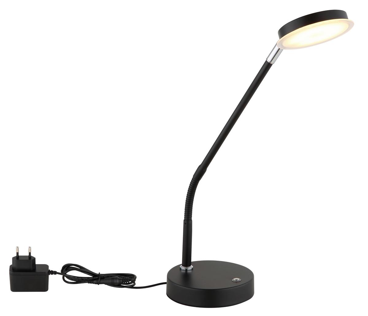 Led-tischleuchte Touchdimmer - Klar/Schwarz, Design, Kunststoff/Metall (43/13/52cm) - Globo