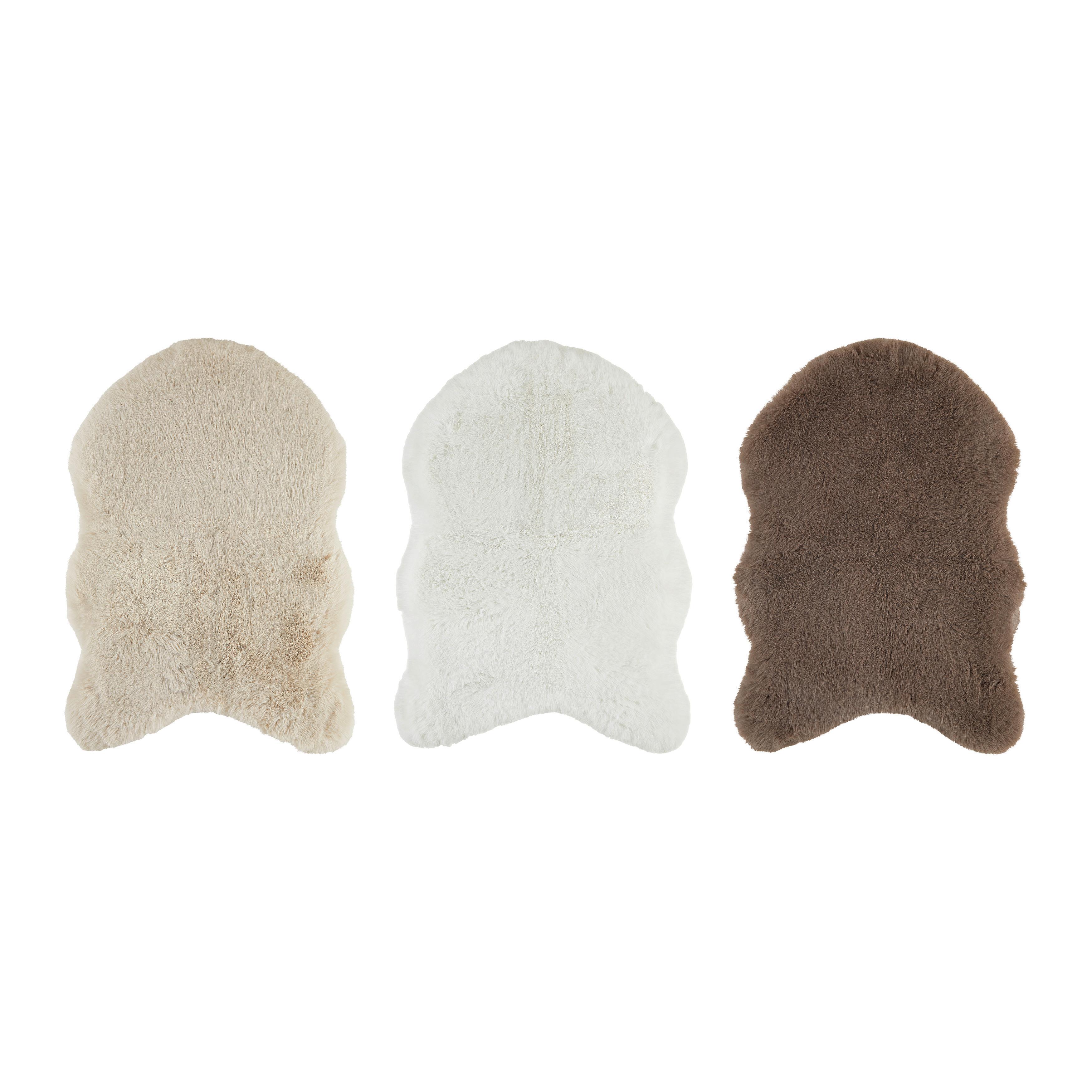 UMĚLÁ KOŽEŠINA BOB - bílá/hnědá, Lifestyle, textil (60/90cm) - Mömax