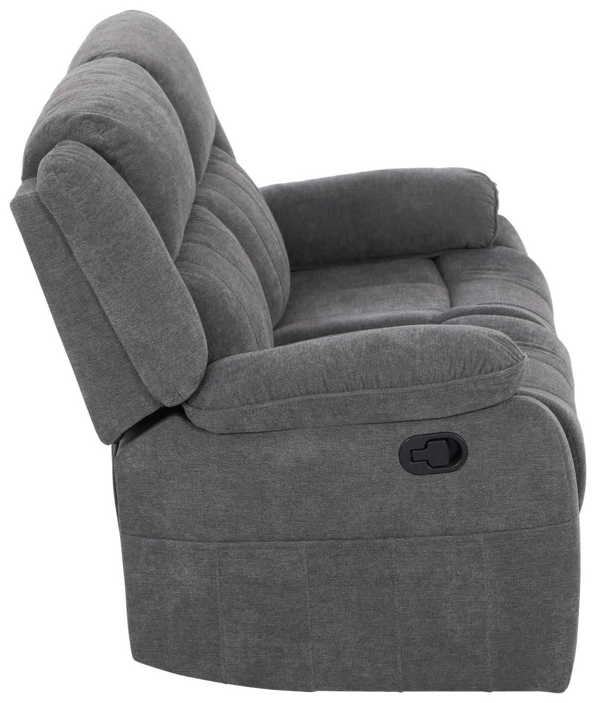 2-Sitzer-Sofa + Relaxfunktion Chester Grau B: 153 cm - Schwarz/Grau, Basics, Textil (153/101/90cm) - P & B