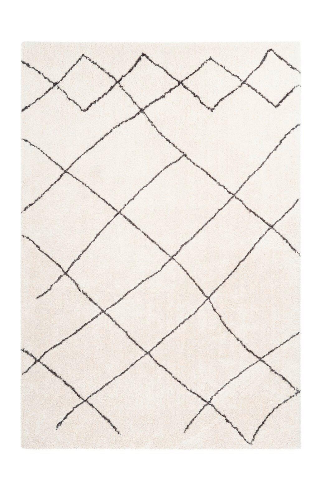 HOCHFLORTEPPICH Creme/Weiß - Creme, KONVENTIONELL, Textil (80/150cm) - Kayoom