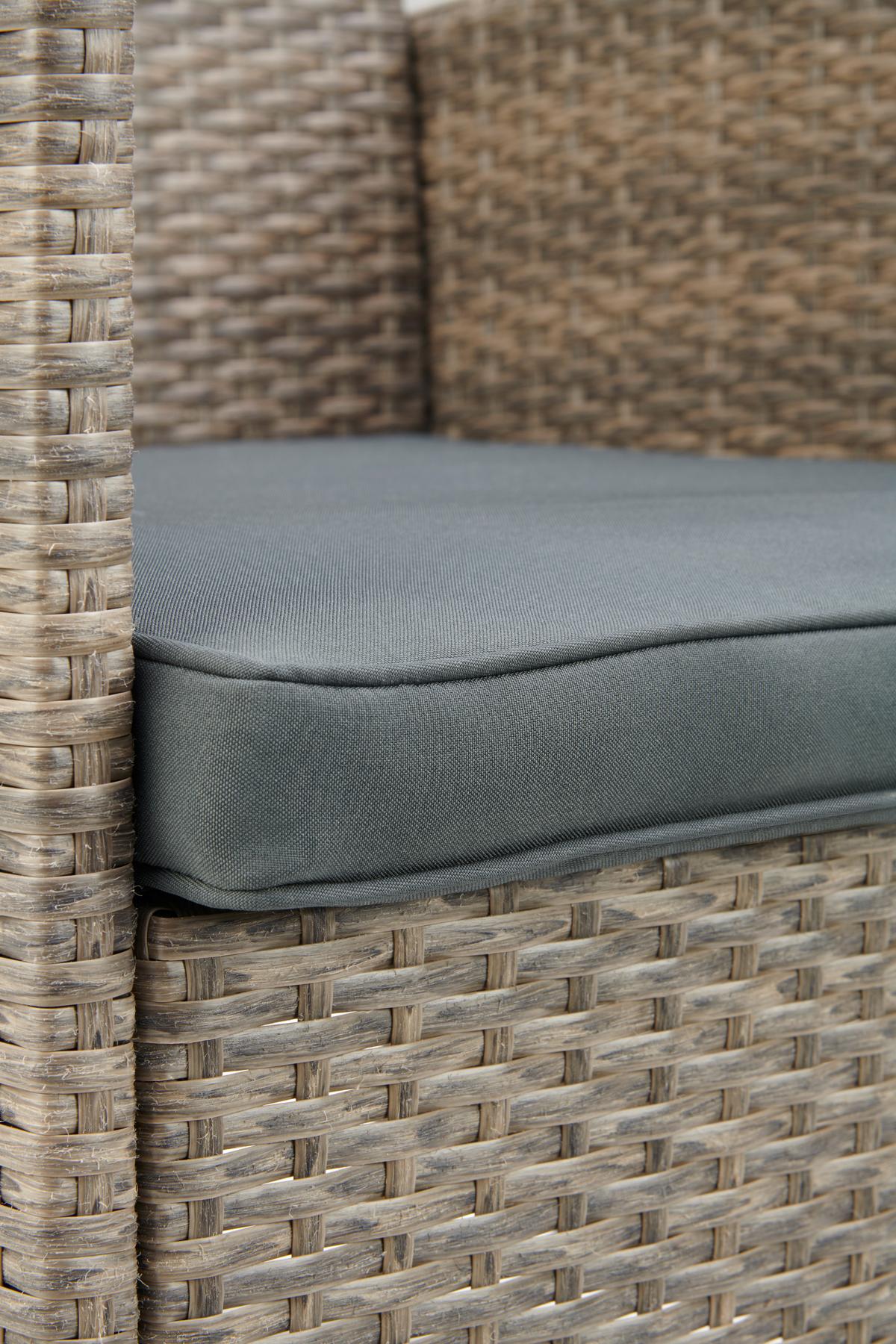 Loungegarnitur Barbara Aus Metall/Kunststoff/Glas - Dunkelgrau/Schwarz, MODERN, Glas/Kunststoff - Luca Bessoni