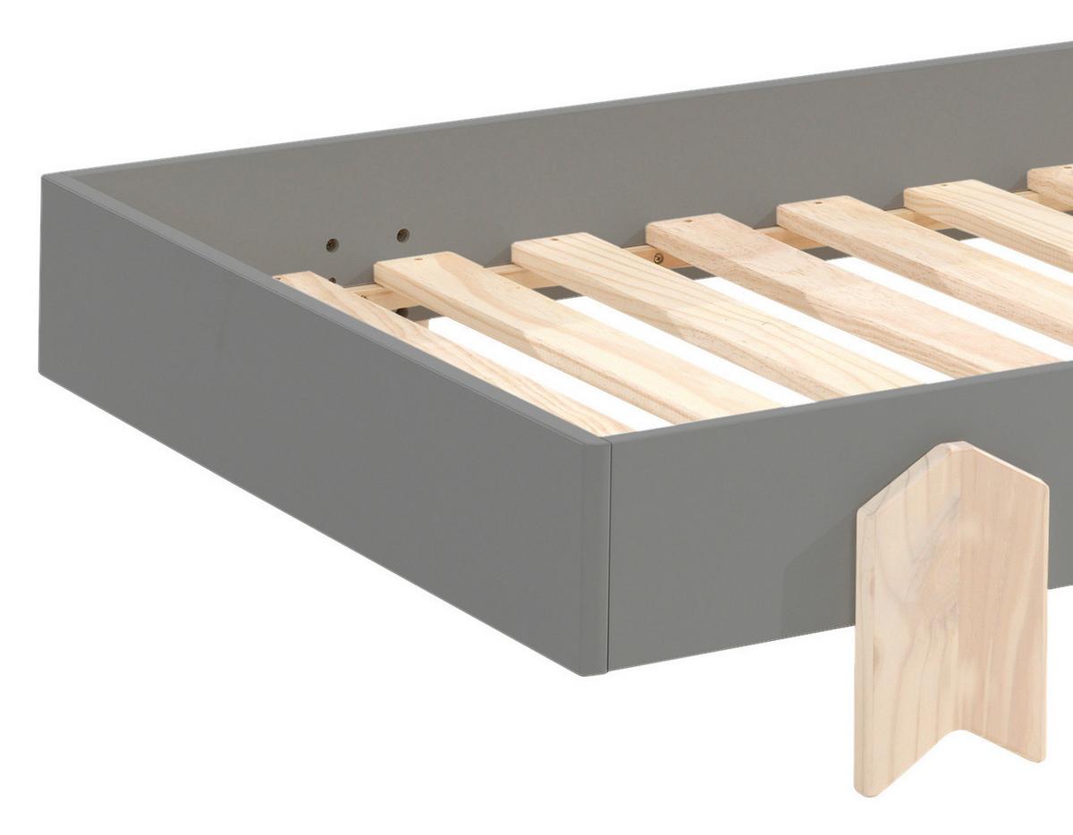 Postel pro děti a mládež MODULO šedá - barvy borovice/šedá, Moderní, dřevo/kompozitní dřevo (90/200cm) - MID.YOU