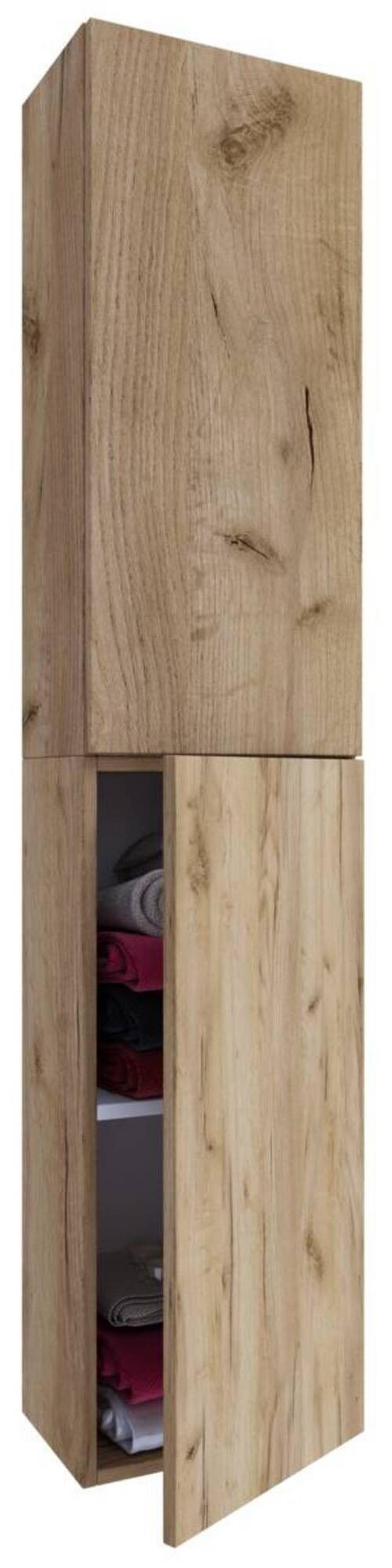 Badezimmer Hochschrank Lendas Eichefarben BxH 32,6x150 cm - Honigeiche/Eichefarben, MODERN, Holzwerkstoff (32,6/150/21,7cm) - MID.YOU