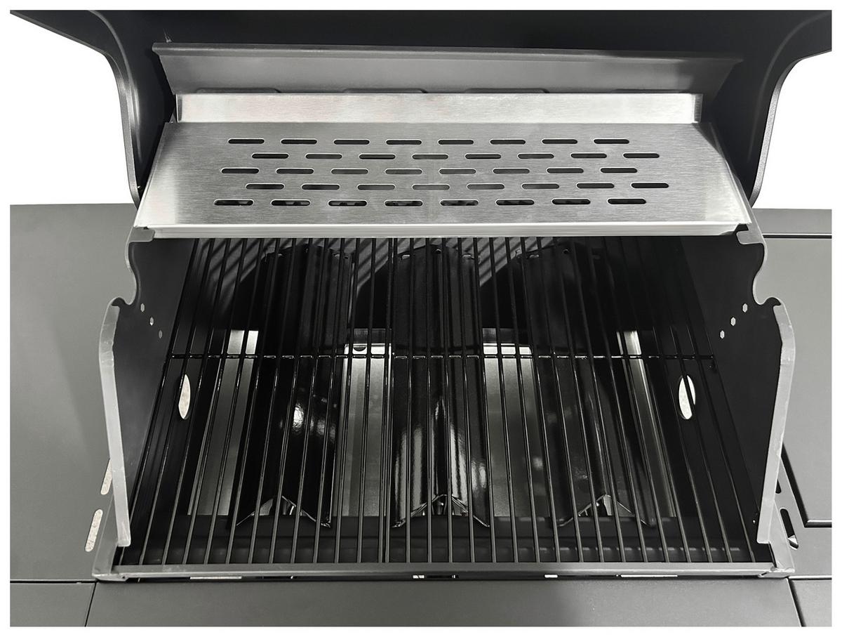 Gasgrill Micha 1 Sideburner, mit Rädern - Silberfarben/Schwarz, Trend, Kunststoff/Metall (110/53/110cm) - Homezone