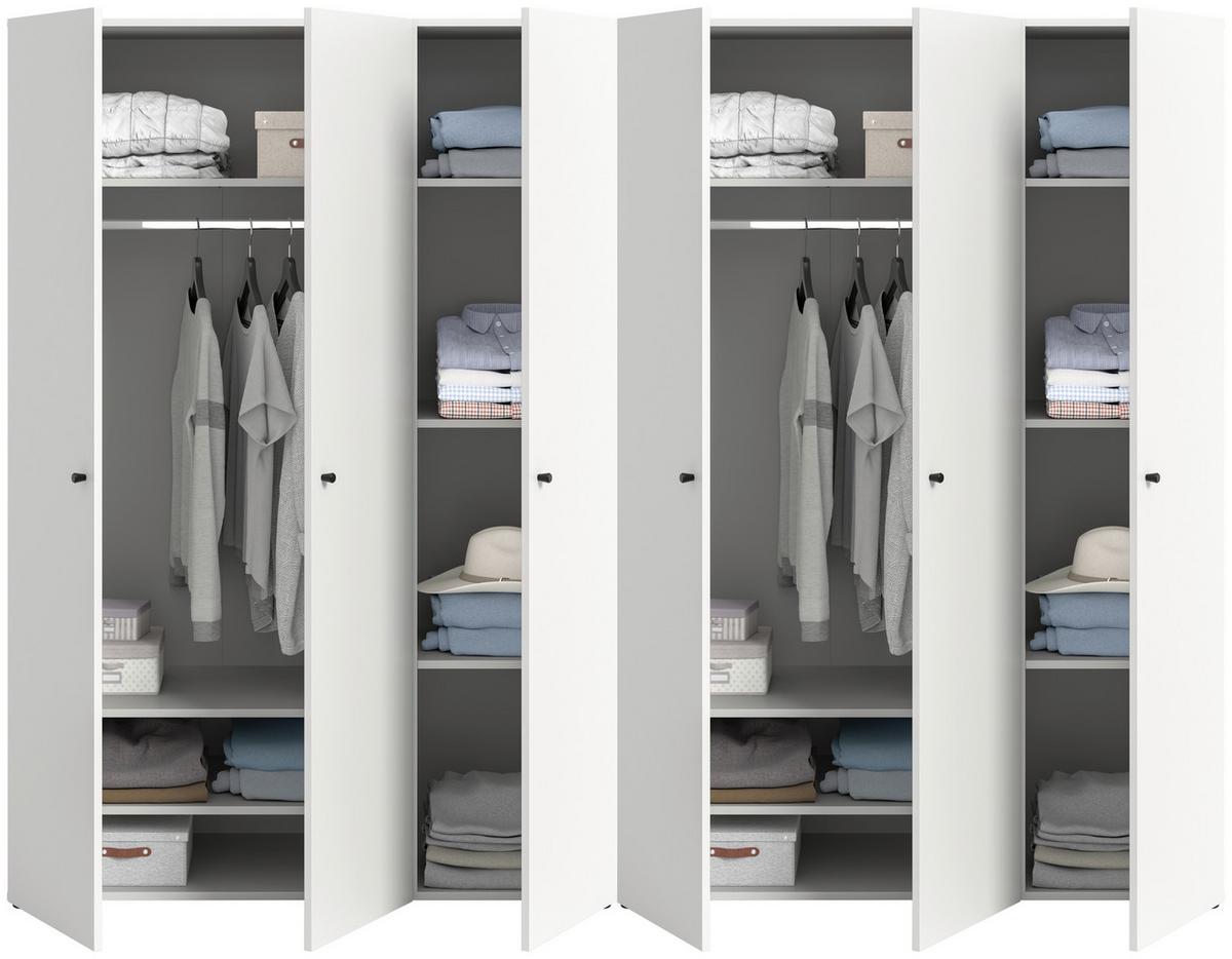 Drehtürenschrank Darwin, Weiß B: 240 Cm - Weiß, MODERN, Holzwerkstoff (240/176/51cm) - MID.YOU