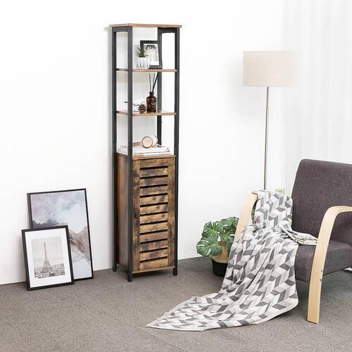 REGÁL RUSTIKAL - hnedá/čierna, Trend, kov/kompozitné drevo (37/167/30cm) - Boxxx