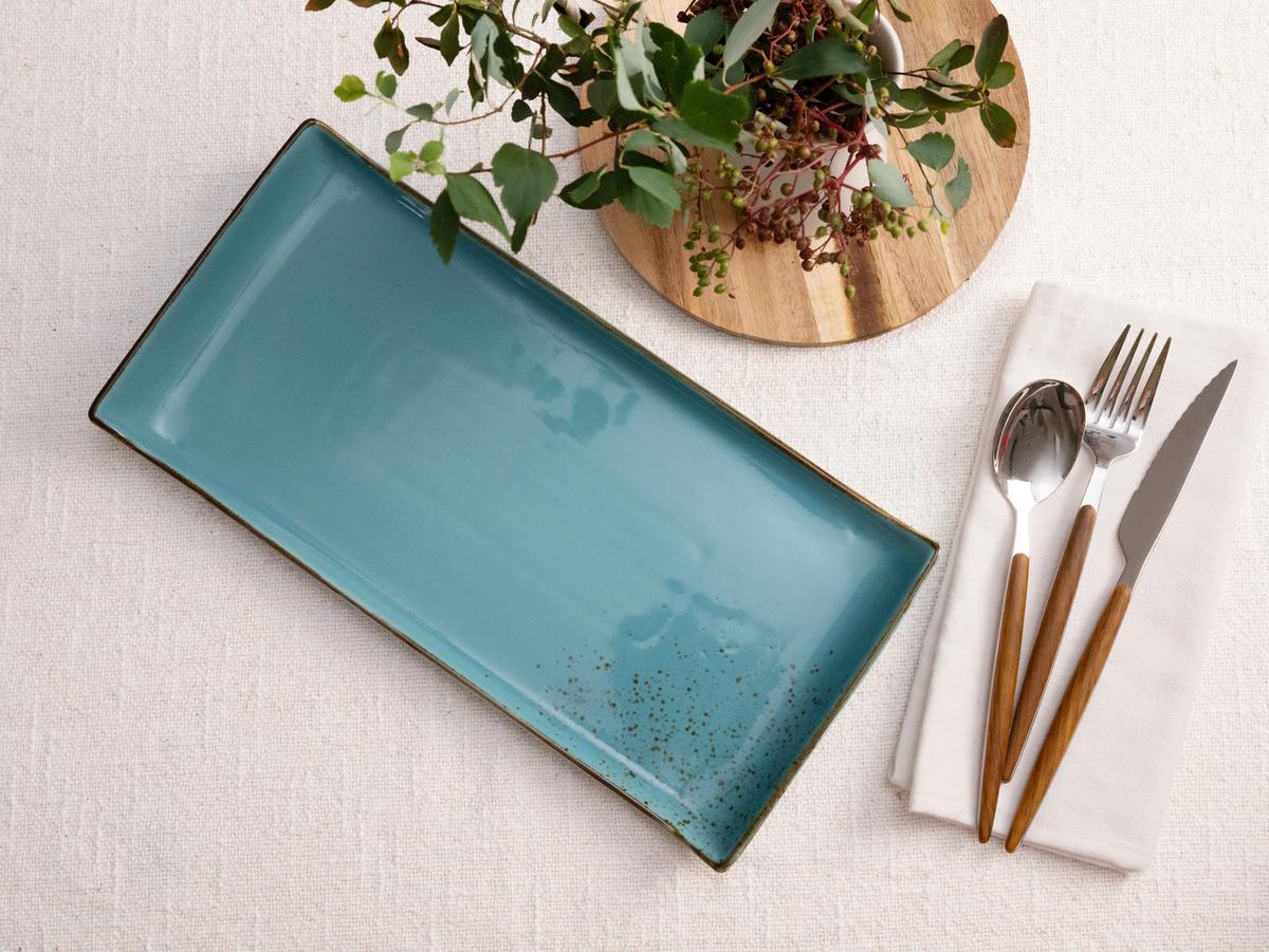 SERVIERPLATTEN-SET 33013 NATURE COLLECTION - Türkis, Trend, Keramik (16,5/33cm) - Creatable