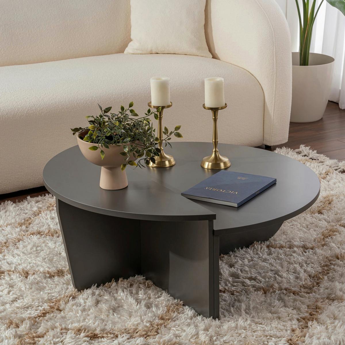 Couchtisch Orion Anthrazit L: 90cm - Anthrazit, Design, Holzwerkstoff (90/60/30cm) - MID.YOU