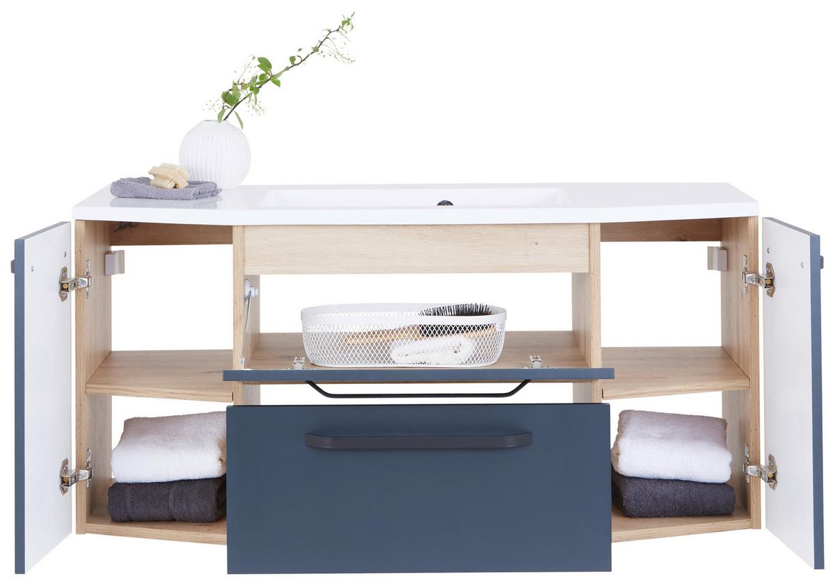 Spodní umyvadlová skříňka SANTO - barvy grafitu/antracitová, Konvenční, kov/kompozitní dřevo (110/56/47cm) - Luca Bessoni