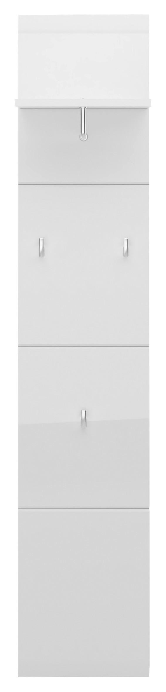 Garderobenpaneel Merano Weiß B: 30 Cm - Weiß Hochglanz, MODERN, Holzwerkstoff (30/152/23cm)