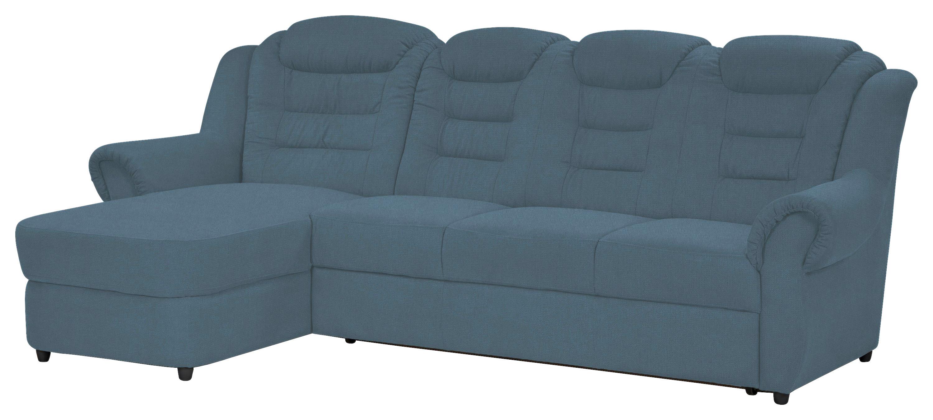 Ecksofa Boston Blau Chenille - Blau/Schwarz, KONVENTIONELL, Textil (165/262cm) - Livetastic