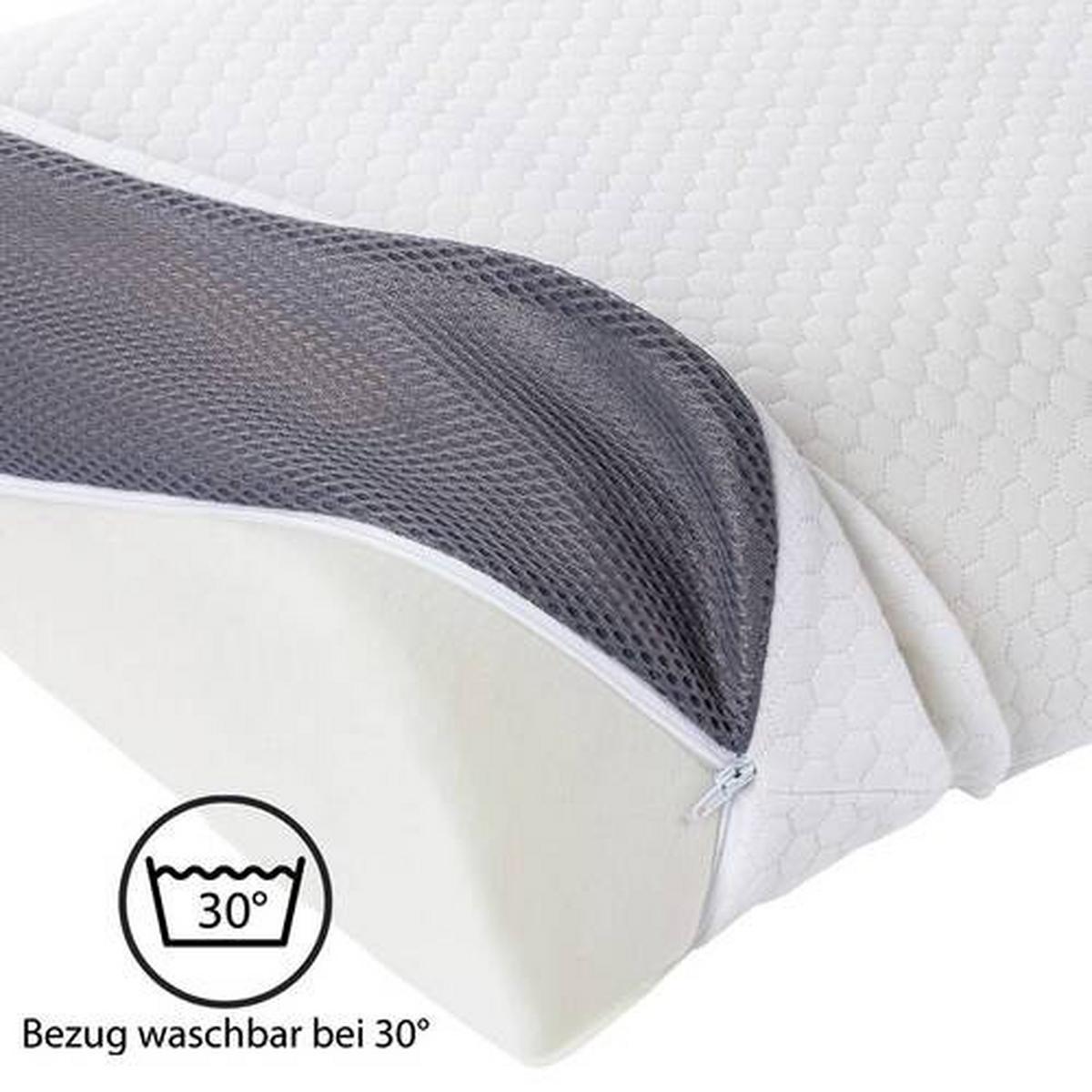 Nackenstützkissen Visko 3d Kissen Ergo - Weiß, Basics, Textil (40/60cm) - MID.YOU