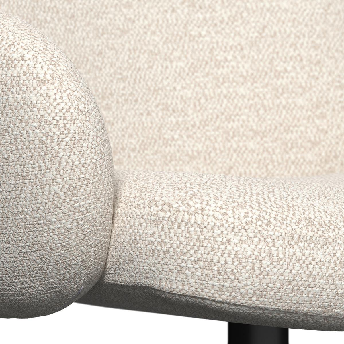 Židle Josea s područkami, krémová - černá/krémová, Moderní, kov/dřevo (64/85/63cm) - Bessagi Home