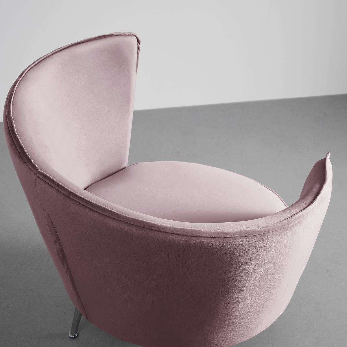 Křeslo Cherie růžová - růžová/barvy chromu, Moderní, kov/textil (87/84/85cm) - Bessagi Home
