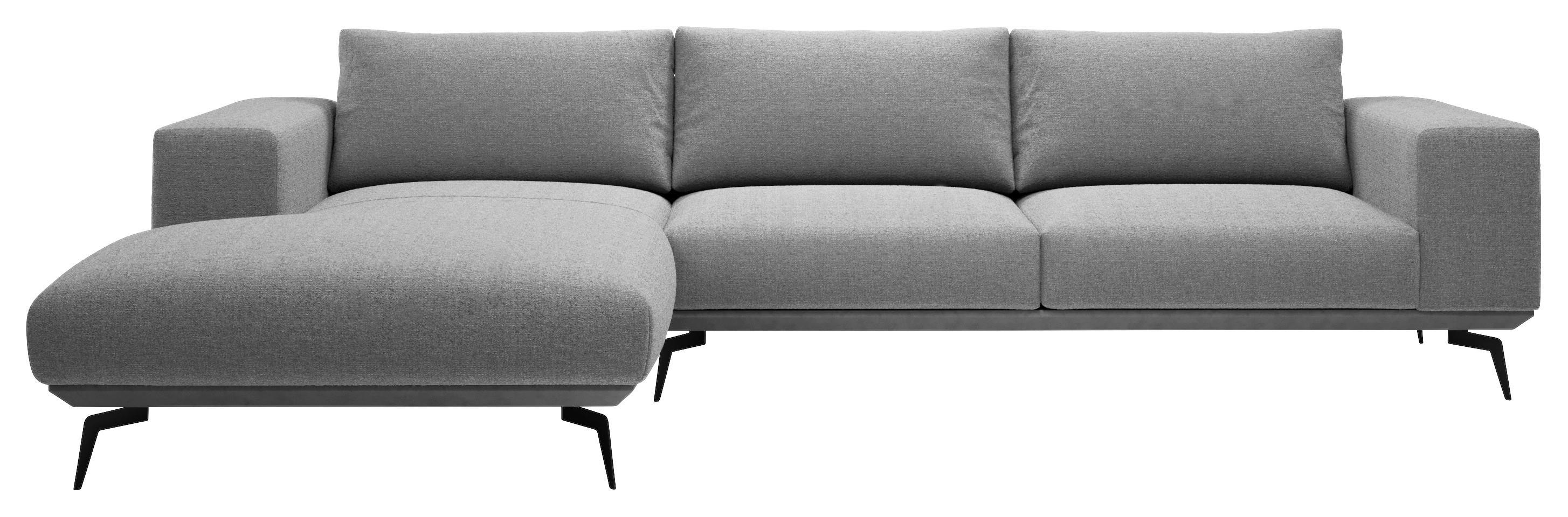 Sedací souprava ALBERO, levá, šedá - šedá/černá, Design, kov/dřevo (180/330cm) - MID.YOU