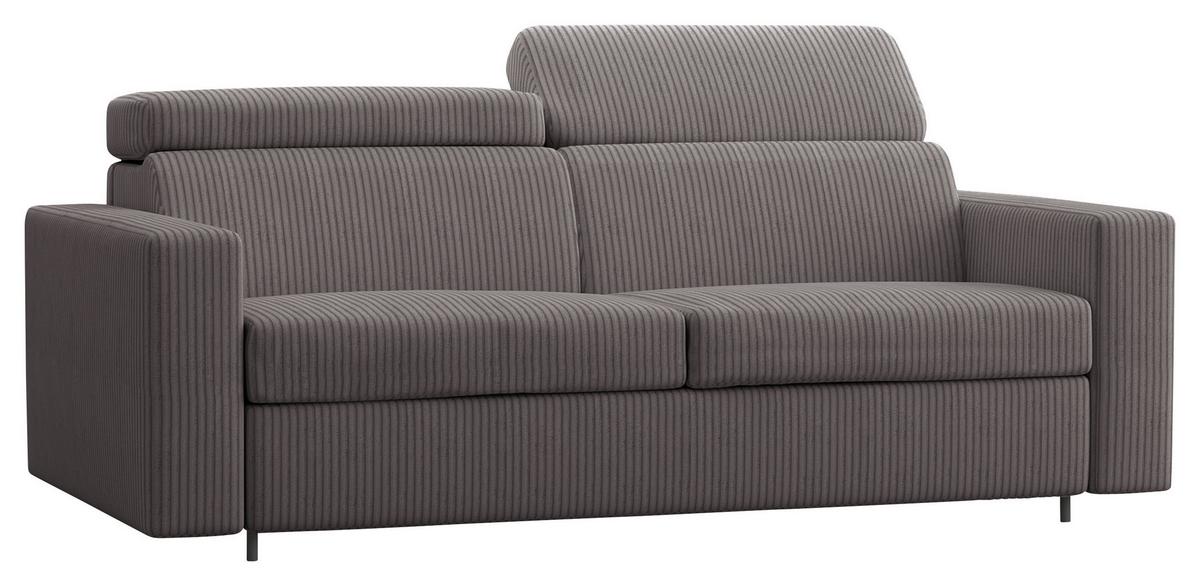 Rozkladacia pohovka BARI, sivá, menčester, s lôžkom - sivá, Basics, drevo (200/80-98/101cm)