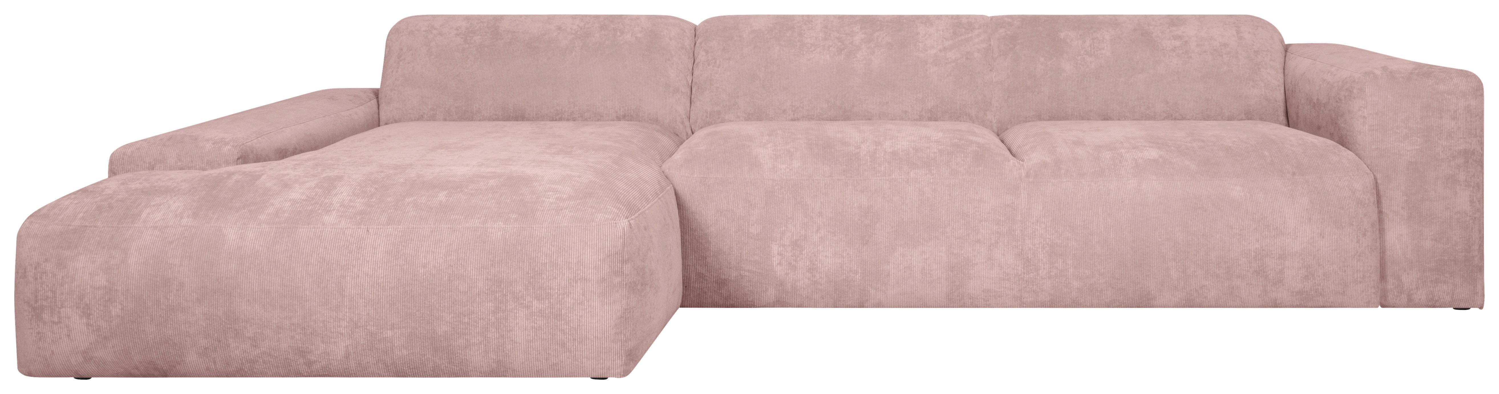 ECKSOFA Hannah Rosa 170x343 cm - Schwarz/Rosa, Design, Textil (170/343cm) - MID.YOU
